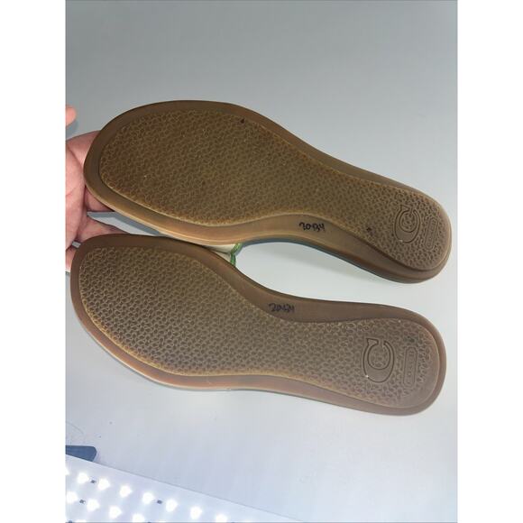 Coach Gabriella Green And Cream Turn Lock Slides. Sz 7.5 Read Description - Picture 3 of 10